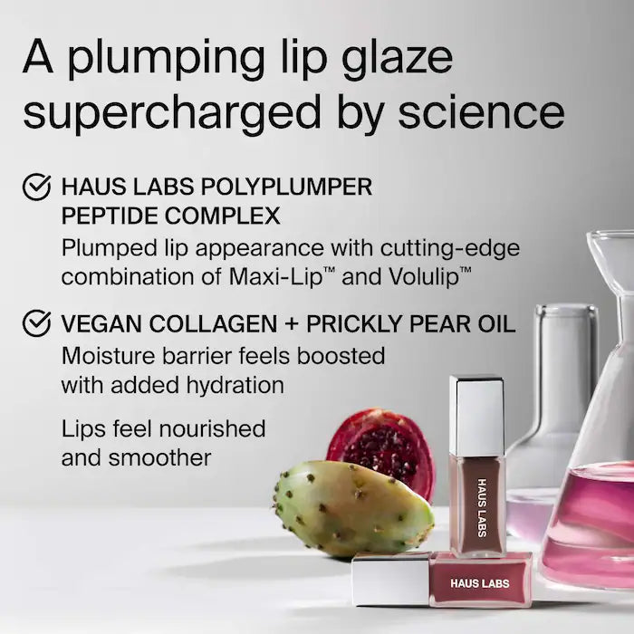 Haus Labs PhD Hybrid Lip Glaze non sticky glossy plumping lip treatment
