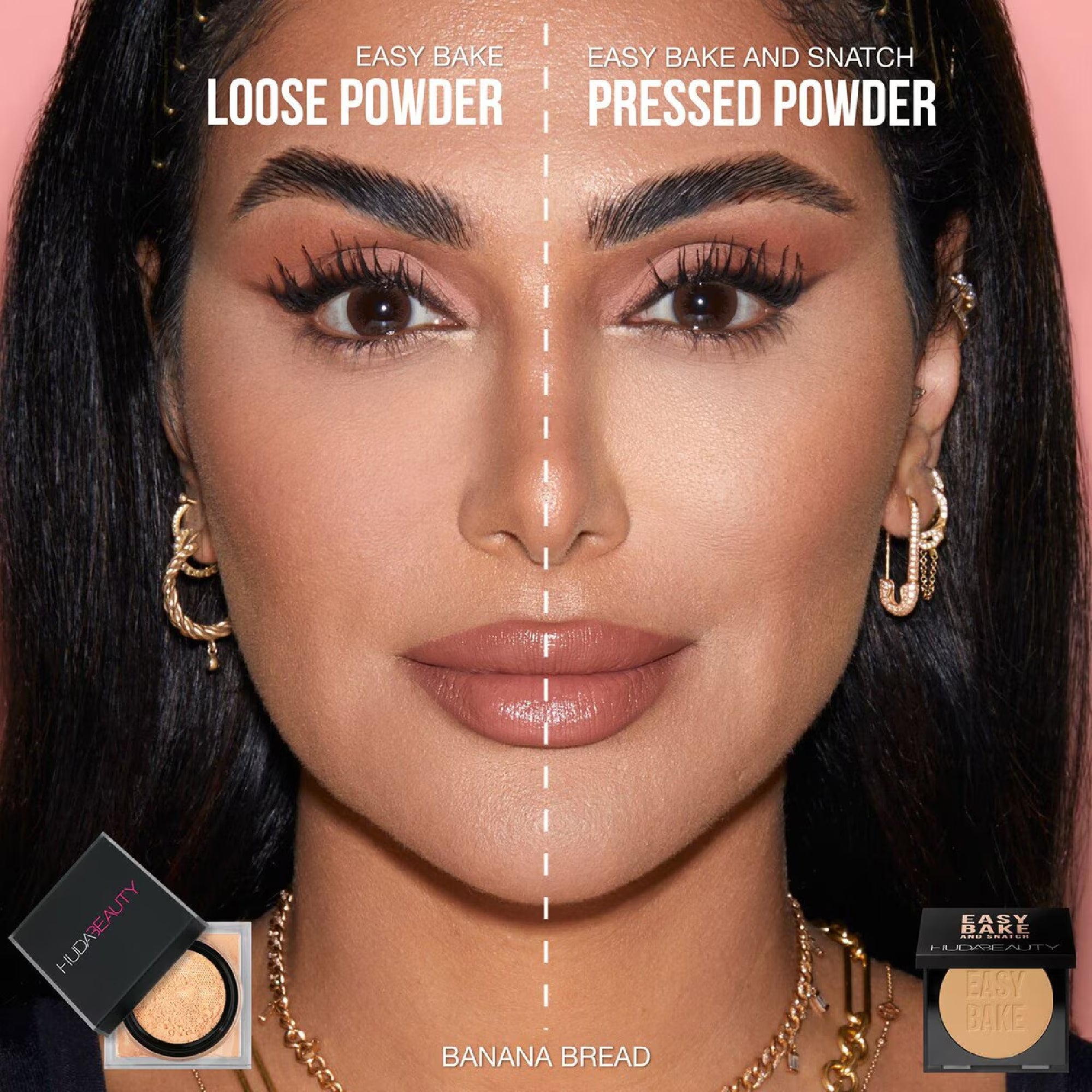 Huda Beauty Easy Bake and Snatch Powder Pound Cake light reflecting pearls

