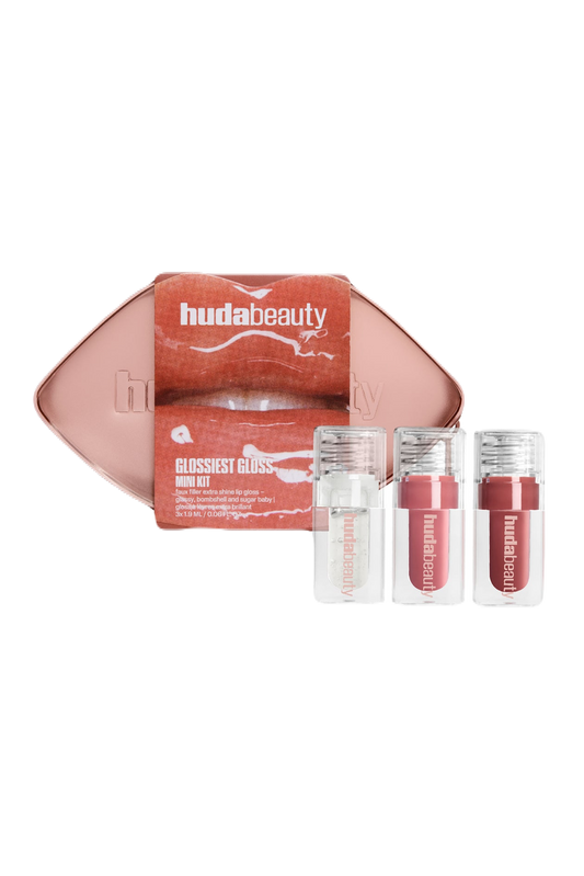 Huda Beauty Glossiest Gloss Trio Set limited edition mirror shine lip gloss trio Pakistan
