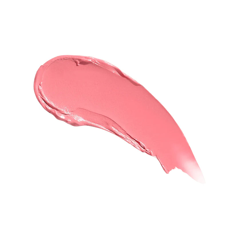 Kylie Cosmetics Tinted Butter Balm Baby Pink swatch sheer pink tint on lips
