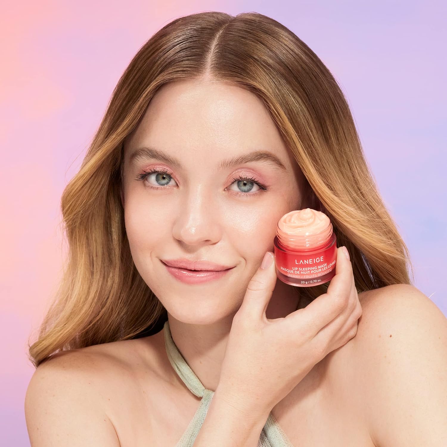 LANEIGE Lip Sleeping Mask Berry open jar texture close up
