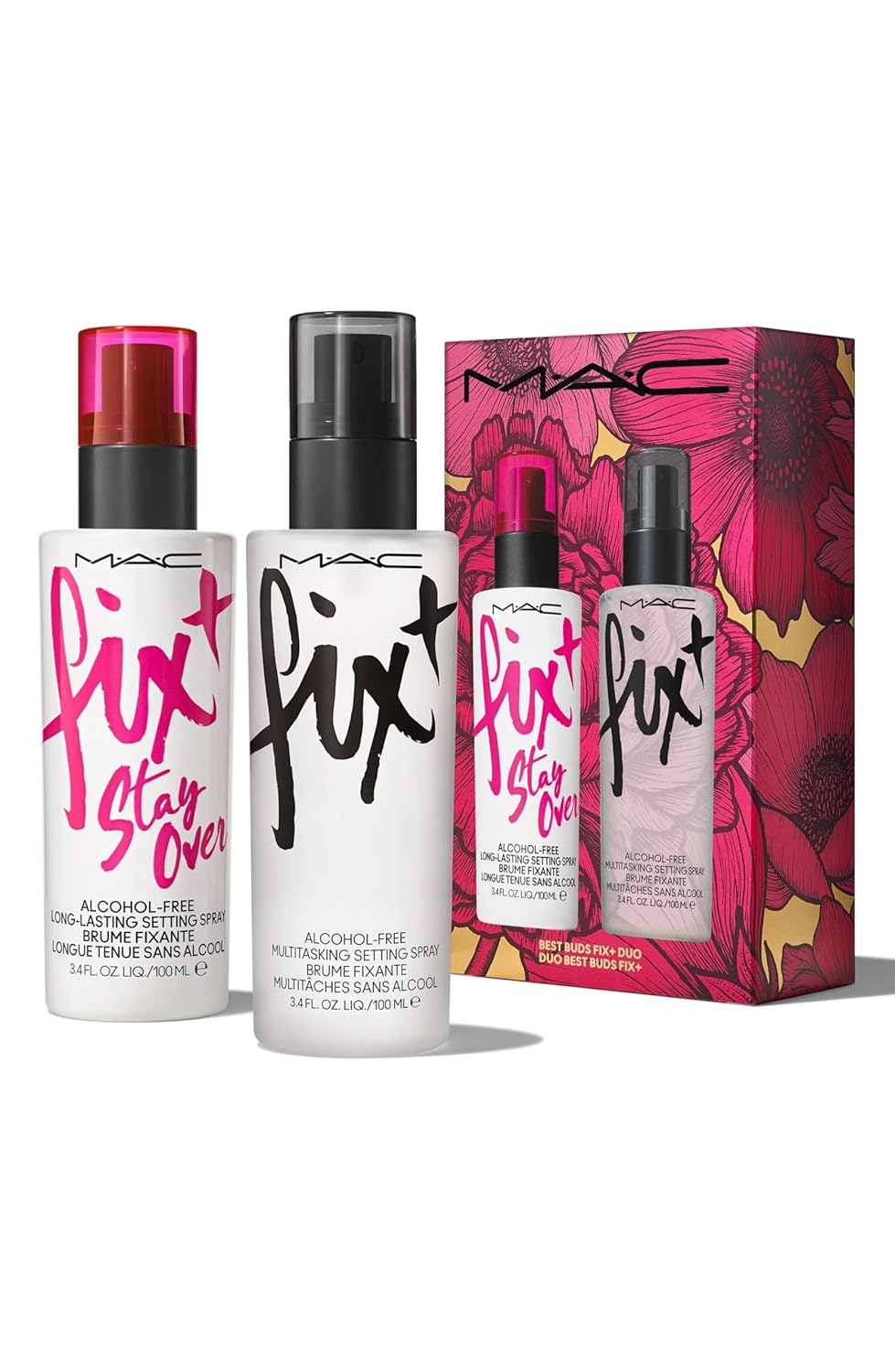 MAC Best Buds Fix Plus Duo two bottles front view travel friendly size
