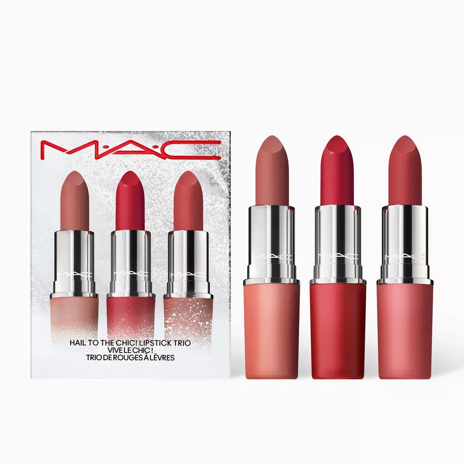 MAC Hail to the Chic Lipstick Trio Set three lipsticks matte satin amplified Pakistan
