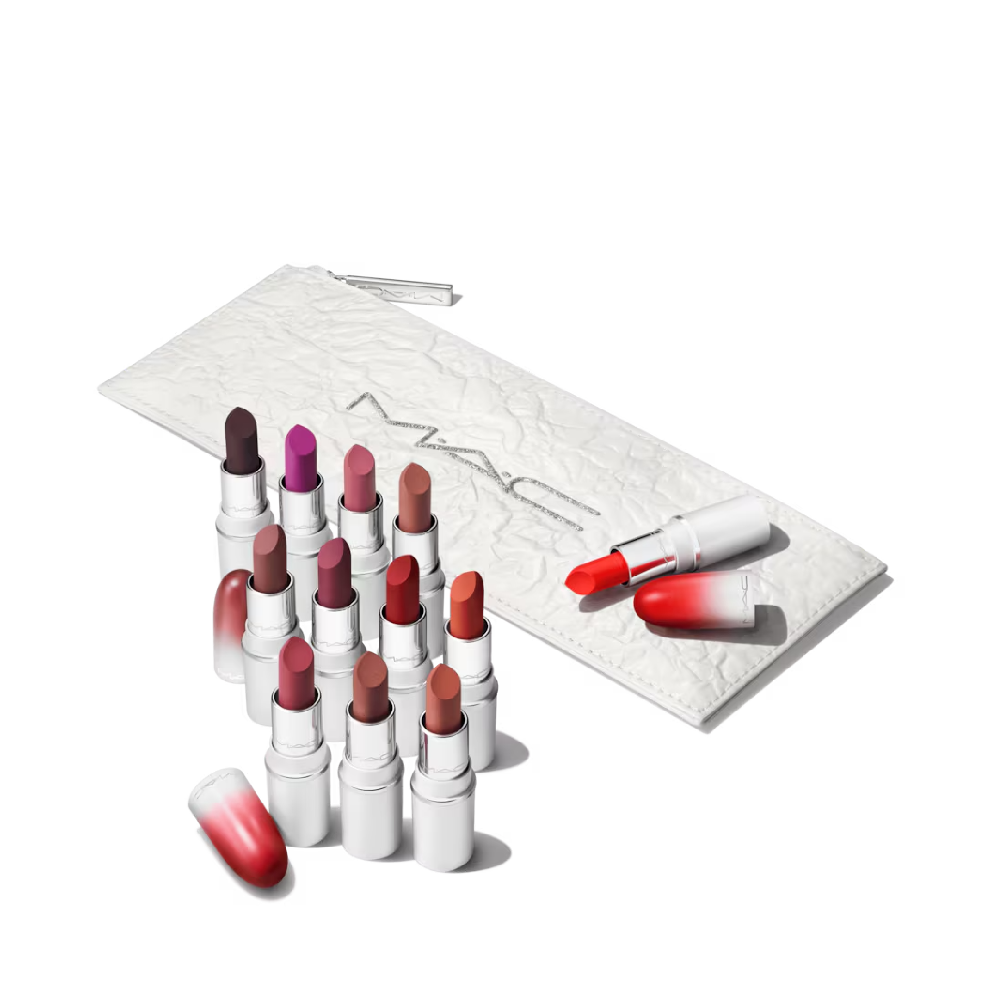 MAC Lips By The Dozen Mini Powder Kiss Lipstick x12 soft matte lip set Pakistan
