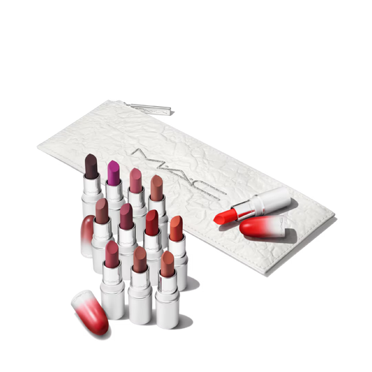 MAC Lips By The Dozen Mini Powder Kiss Lipstick x12 soft matte lip set Pakistan
