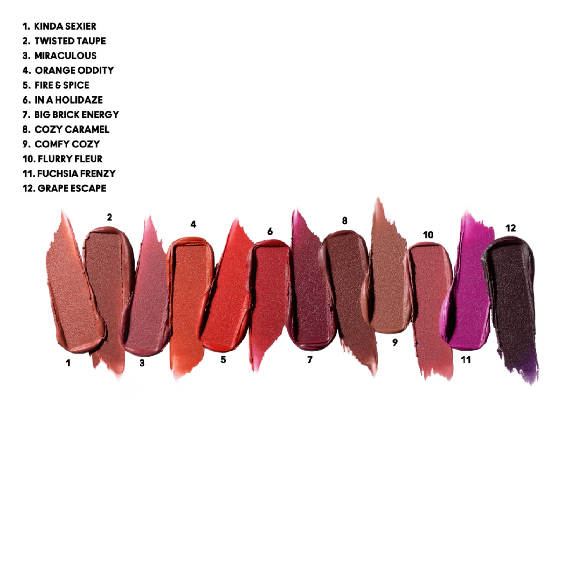 MAC Lips By The Dozen Mini Powder Kiss Lipstick x12 gift set packaging back view

