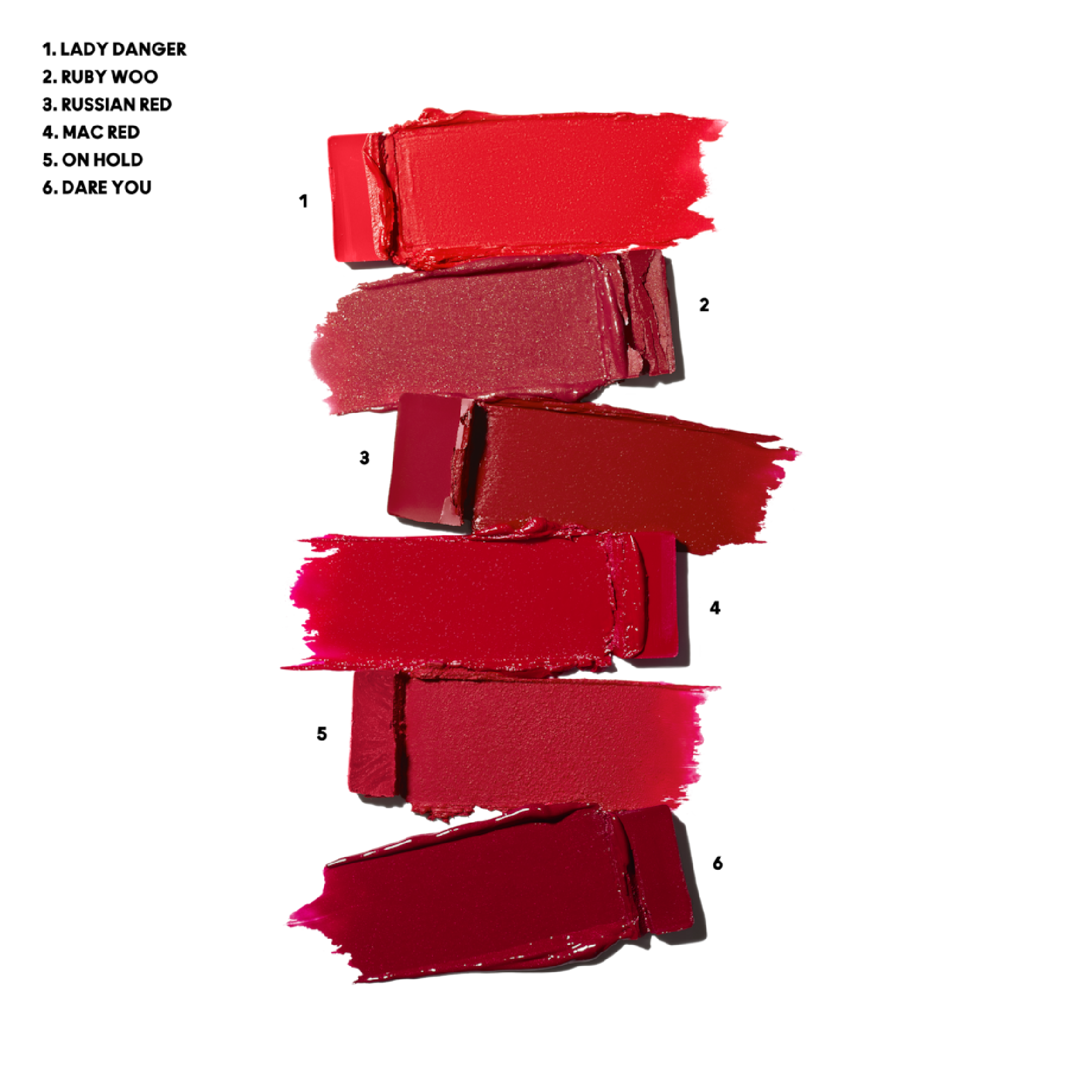 MAC Pro Lip Palette 6 Editorial Reds open compact six red shades flat lay