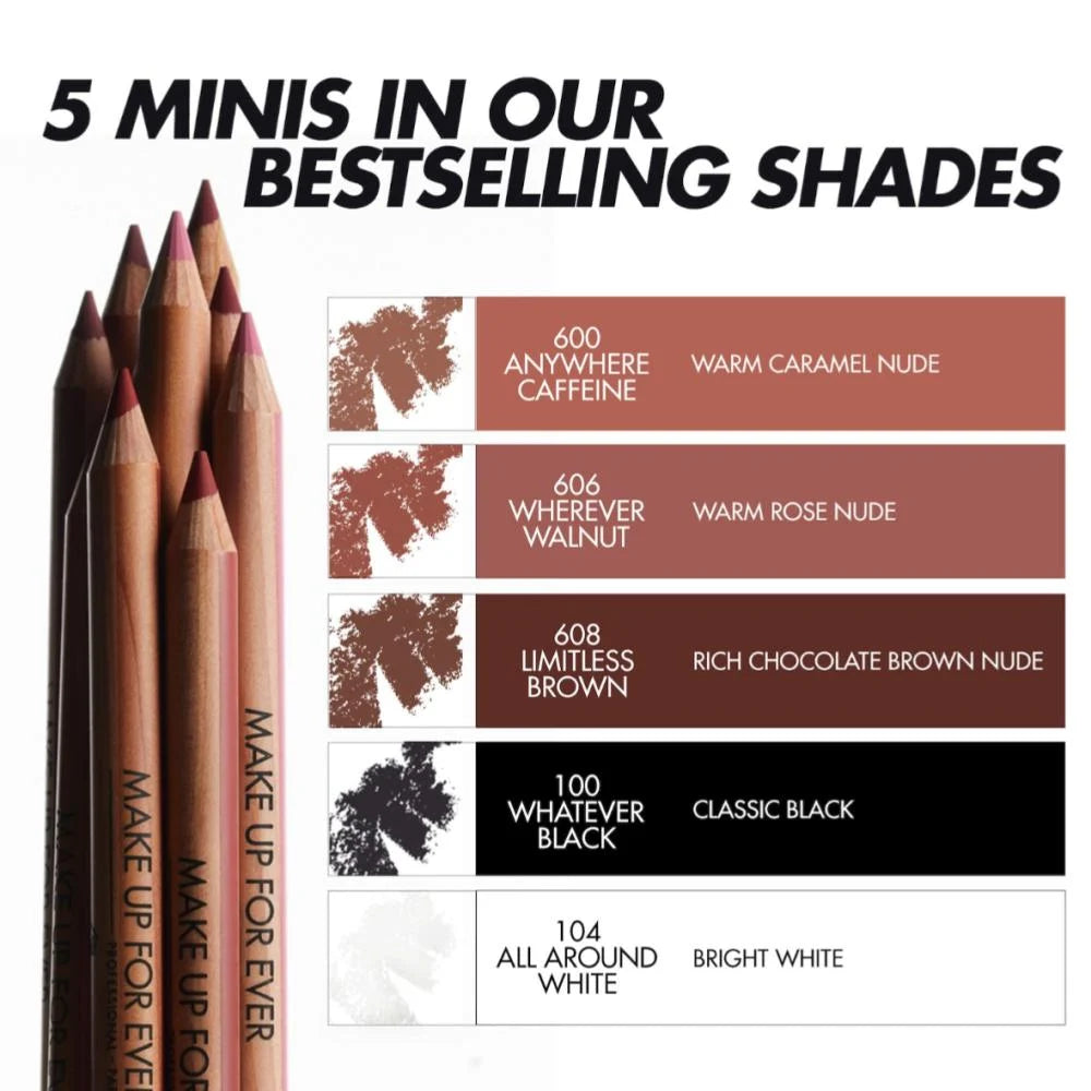 MAKE UP FOR EVER Mini Artist Color Pencil Kit dual use lip liner eye liner mini pencils