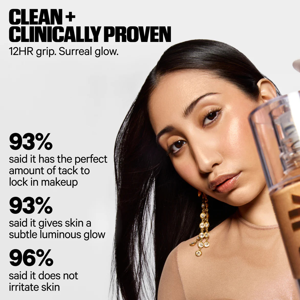 Milk Makeup Hydro Grip Plus Glow Illuminating Primer gel texture swatch on skin