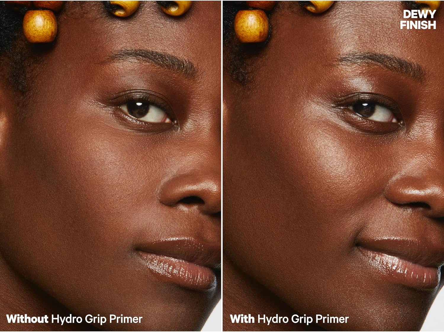 Milk Makeup Hydro Grip Primer before and after smooth dewy flawless makeup base