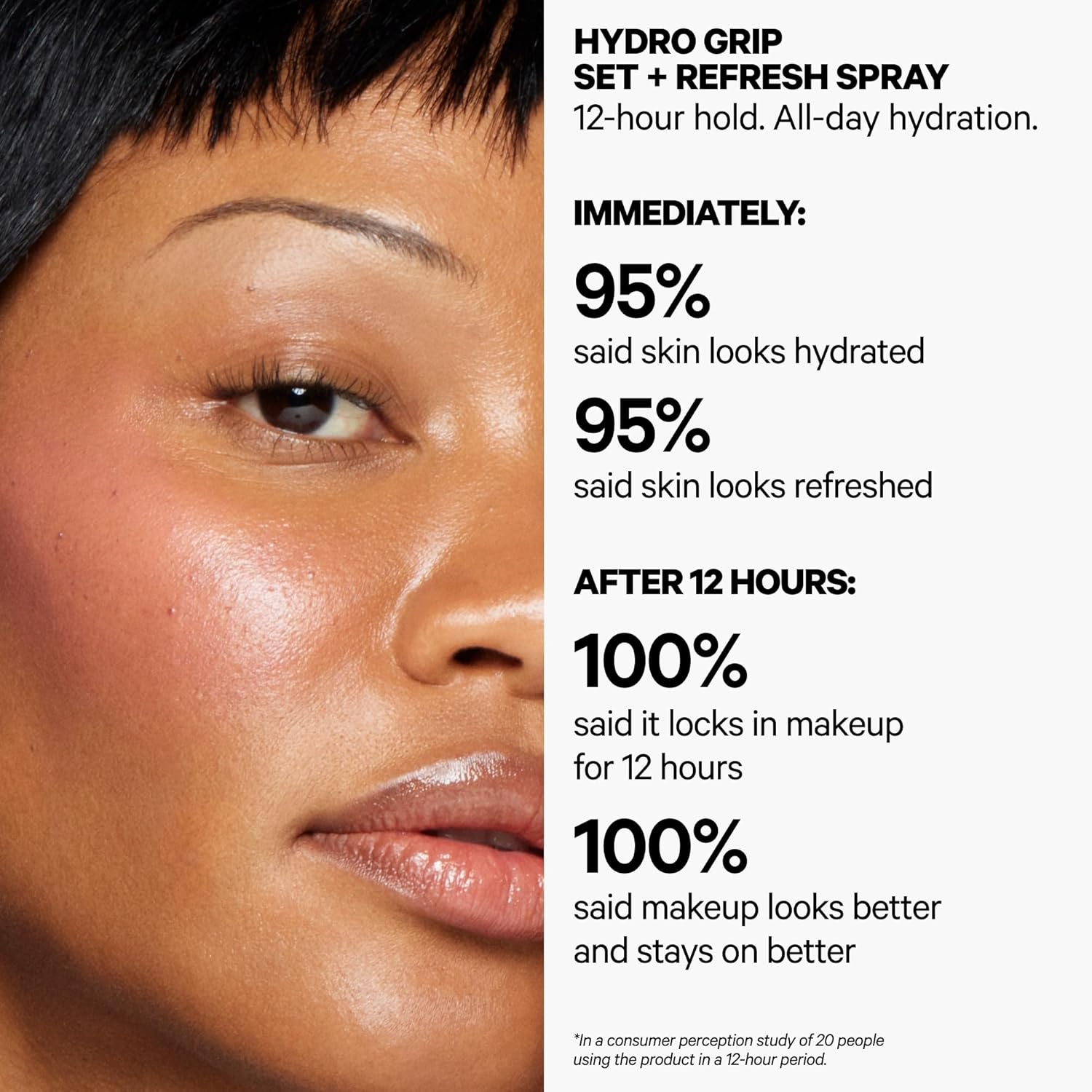 Milk Makeup Hydro Grip Setting Spray cooling refreshing hydrating dewy finish on skin