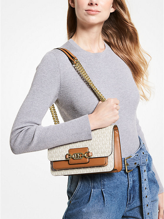 MK Heather Large Logo Shoulder Bag