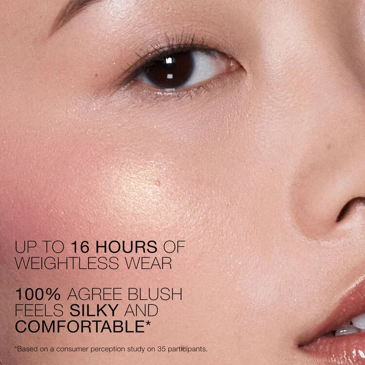 NARS Talc-Free Powder Blush Orgasm compact open shade swatch close up