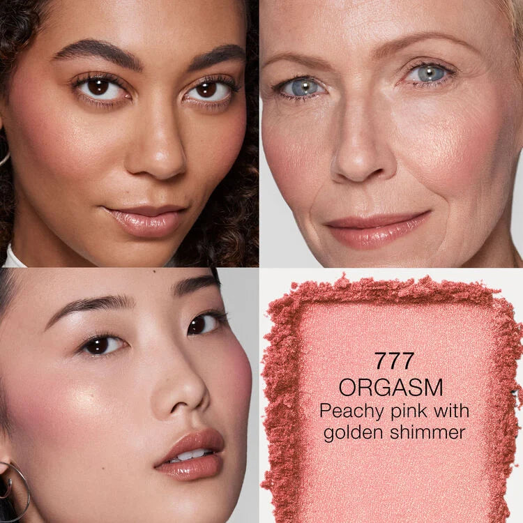NARS Talc-Free Powder Blush Orgasm Edge deeper peachy pink shimmer shade