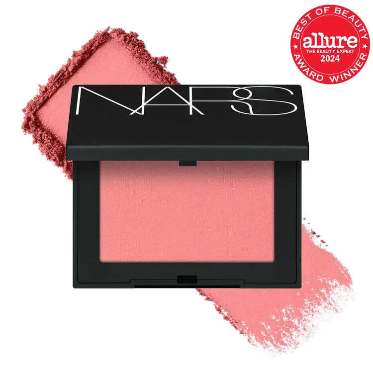 NARS Talc-Free Powder Blush Orgasm Edge on model warm radiant flush finish