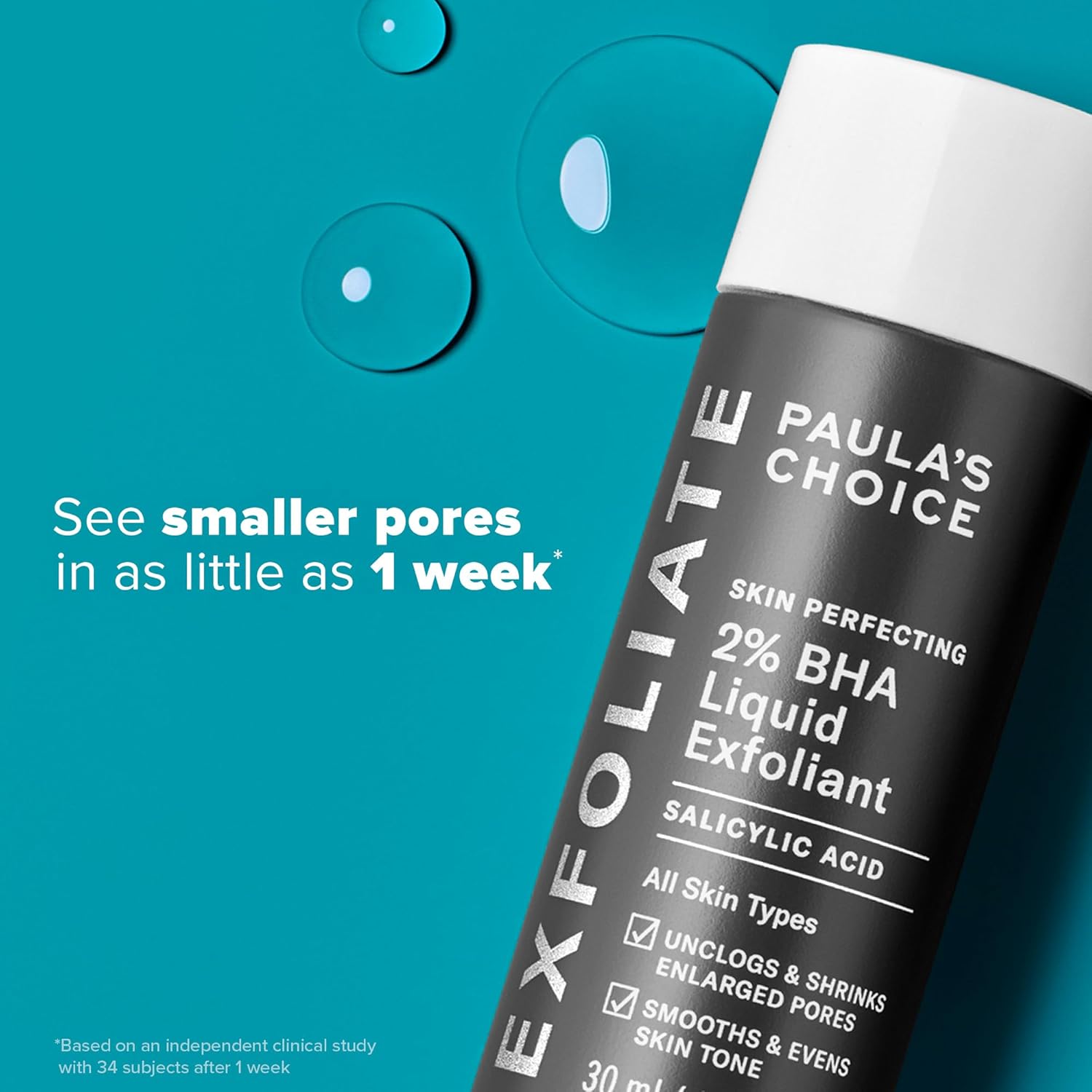Paula's Choice Skin Perfecting BHA Exfoliant before and after clearer smoother skin result