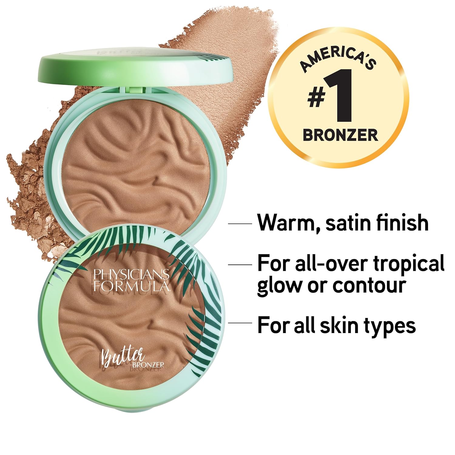 Physicians Formula Murumuru Butter Bronzer open compact shimmer pressed powder