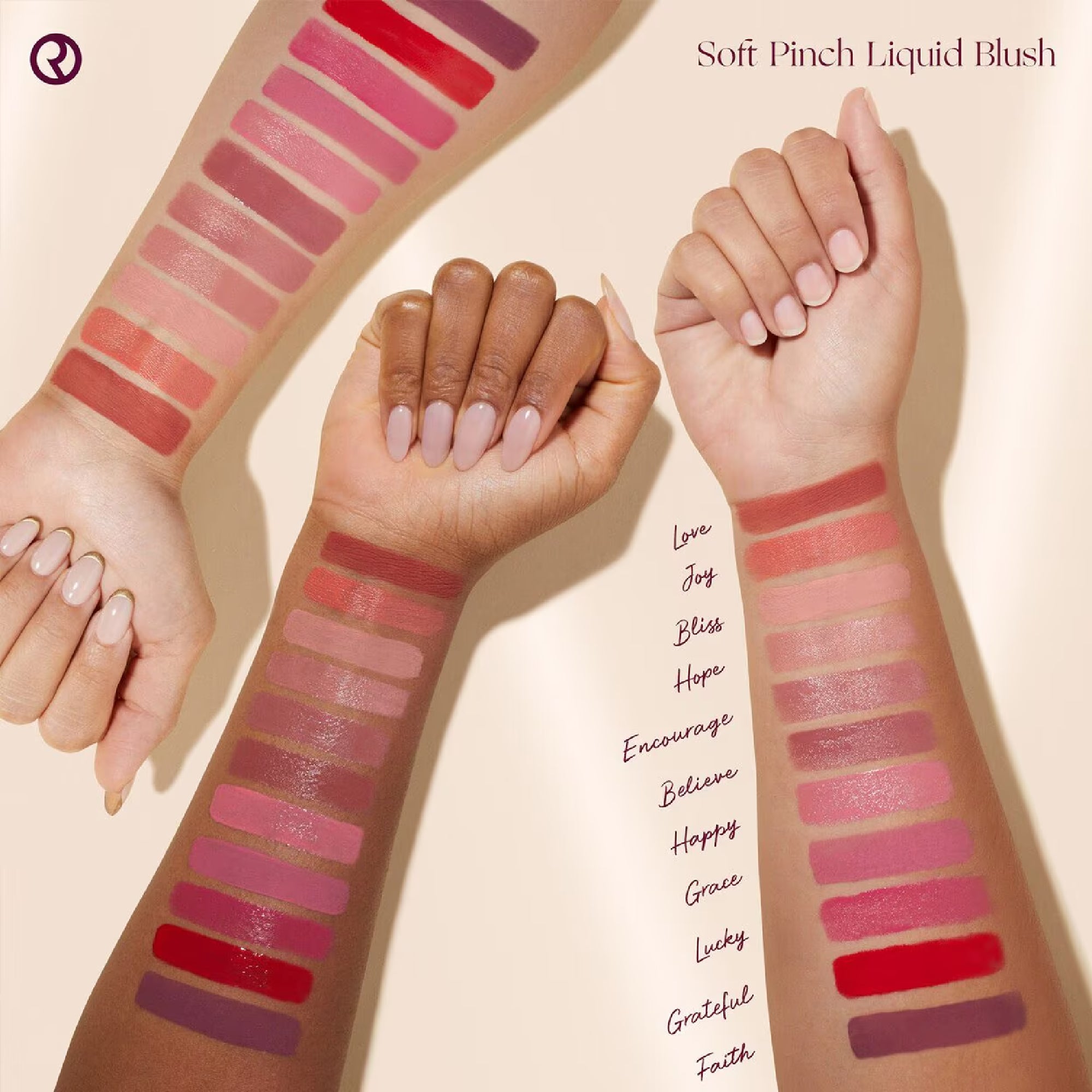 Rare Beauty Soft Pinch Liquid Blush Joy soft peach shade natural radiant flush