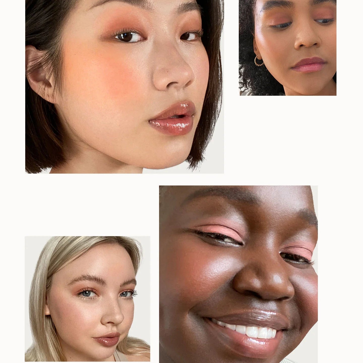 Rare Beauty Stay Vulnerable Melting Cream Blush Nearly Mauve shade swatch on cheeks