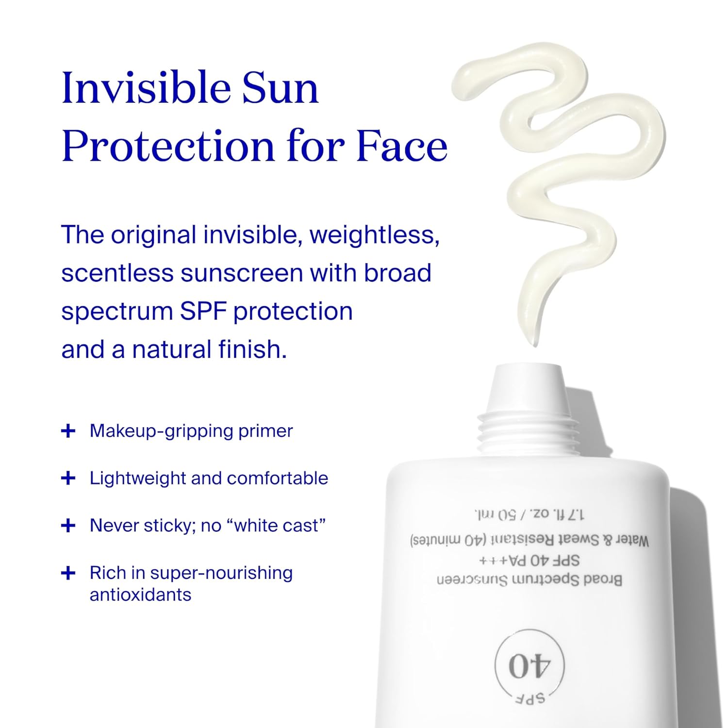 Supergoop Unseen Sunscreen SPF 40 doubles as makeup primer oil free non comedogenic