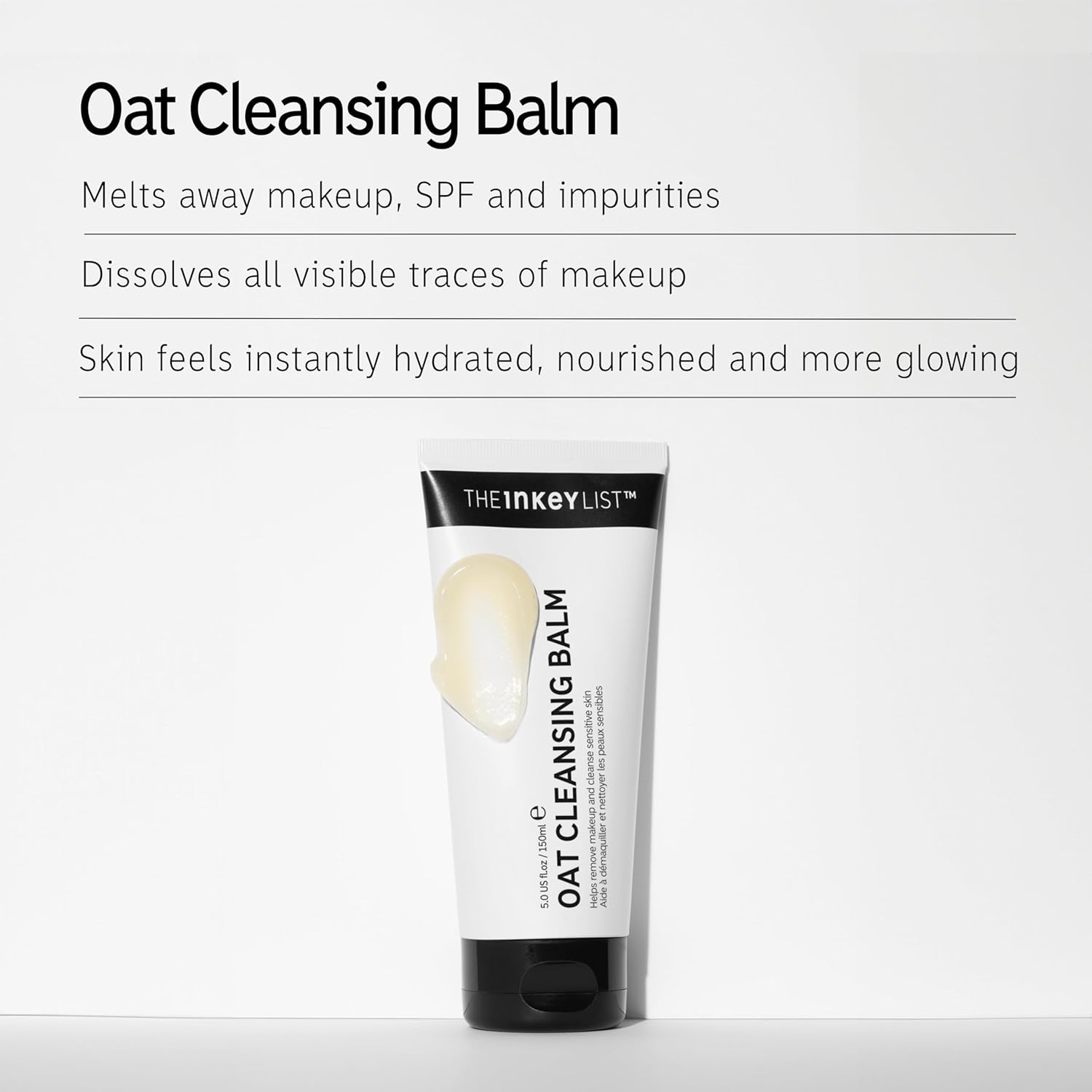 The INKEY List Oat Cleansing Balm balm to milk texture makeup remover formula