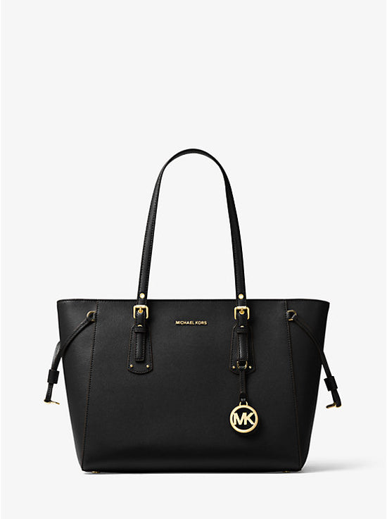 MICHAEL KORS Voyager Medium Crossgrain Leather Tote Bag