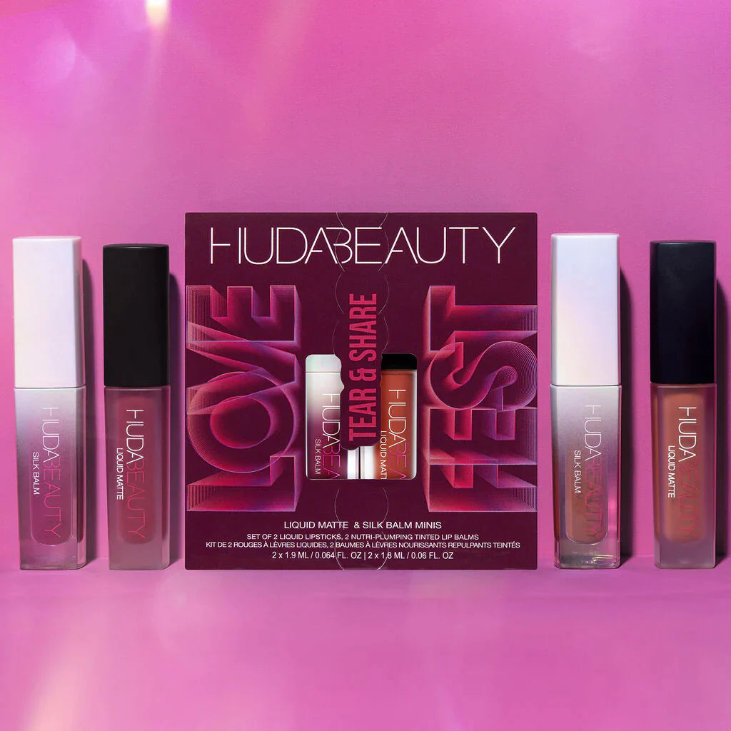 HUDA BEAUTY – Lovefest Tear & Share Lip Quad Set